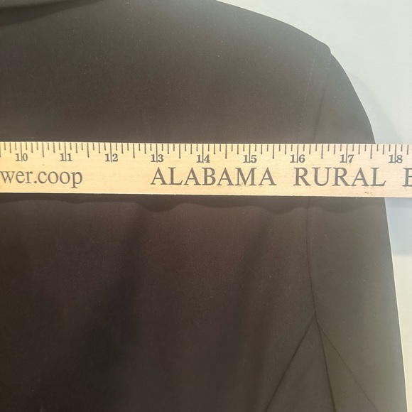 Anne Klein Classic Black Trench Coat  Rain Coat Timeless Neutral Sz M - Picture 4 of 8